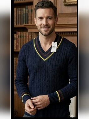 Ralph Lauren The Iconic Cricket Sweater Men's Navy Size XL